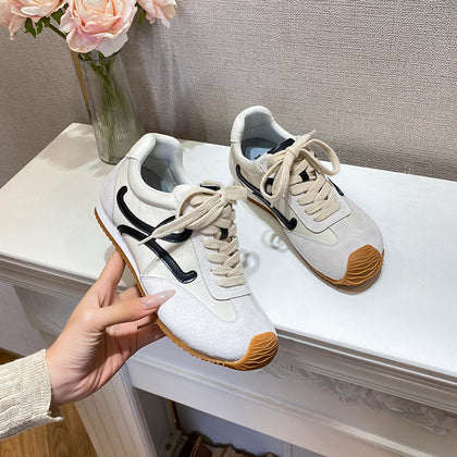 Women's 5cm Hidden-Wedge Wide-Toe Lace-Up Sneakers – product view 1