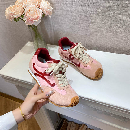 Women's 5cm Hidden-Wedge Wide-Toe Lace-Up Sneakers – product view 2