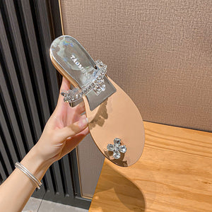 TAOMENGSI Women's Rhinestone Wedge Flip-Flop Sandals product image 4