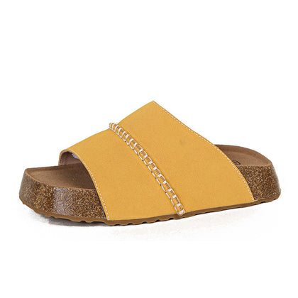 Ginger Yellow Women's Cork Footbed Platform Slide Sandals – product view 8