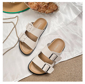 TAOMENGSI Women's Vintage Leather Double-Strap Sandals alternate view 11