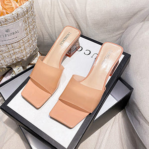 TAOMENGSI Women's Crystal Square-Toe Platform Heel Sandals alternate product view