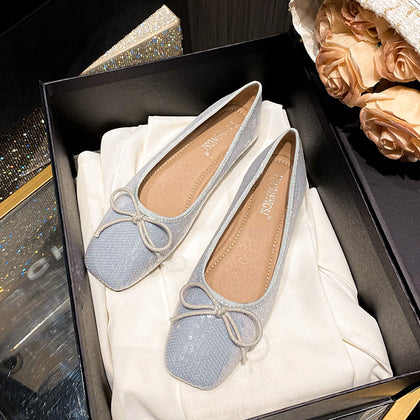 Women's Bow Square-Toe Ballet Flats – product view 1