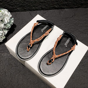 TAOMENGSI Women's Knotted Perforated Flat Sandals product image 8
