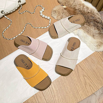 Women's Cork Footbed Platform Slide Sandals – product view 1