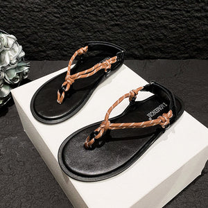 TAOMENGSI Women's Knotted Perforated Flat Sandals product image 2