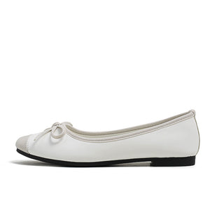 TAOMENGSI Women's Square-Toe Bow Chunky Heel Pumps profile view
