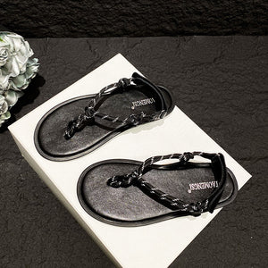 TAOMENGSI Women's Knotted Perforated Flat Sandals product image 7