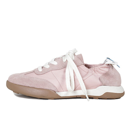 Pink Women's Embroidered Leather Ballet Sneakers – product view 7