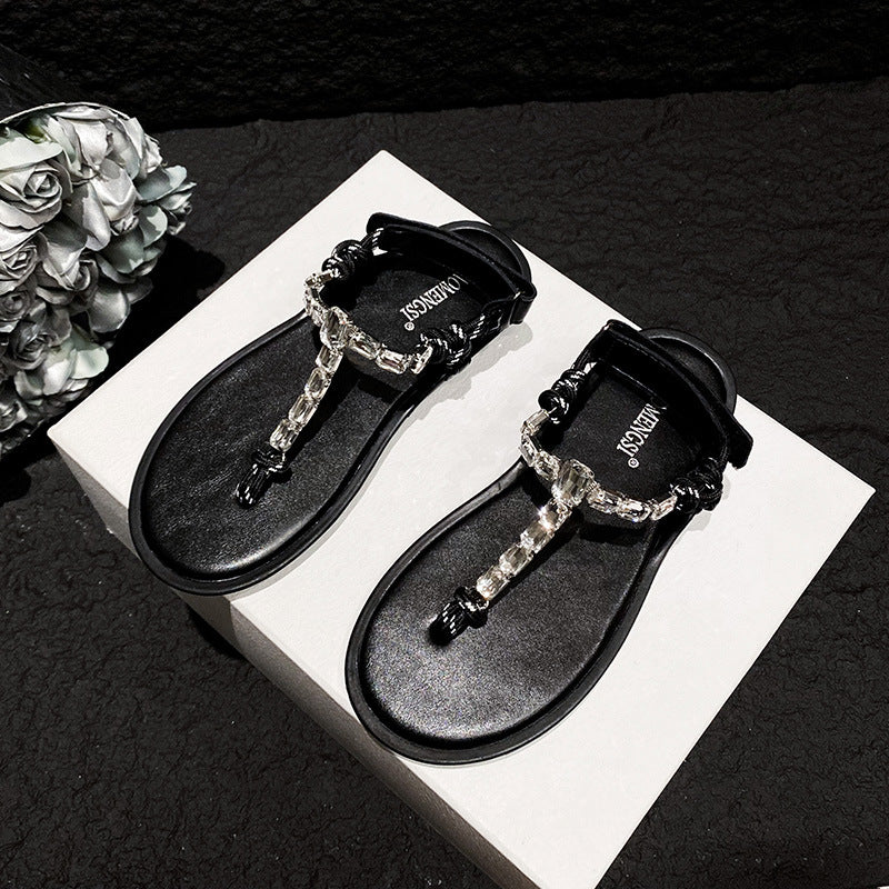 TAOMENGSI Women's Knotted Perforated Flat Sandals product image 5
