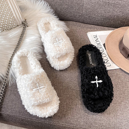 Women's Plush Platform Outdoor Slippers – product view 3