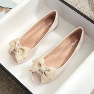 TAOMENGSI Women's Bow Open-Toe Soft Leather Loafers product image 7