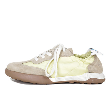 Yellow Women's Genuine Leather Ballet-Style Trainer Sneakers – product view 7