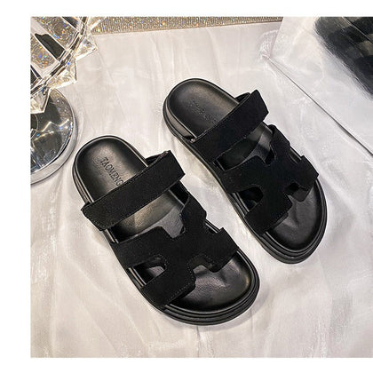 TAOMENGSI Women's Leather Sport Sandals with Adjustable Straps product detail view