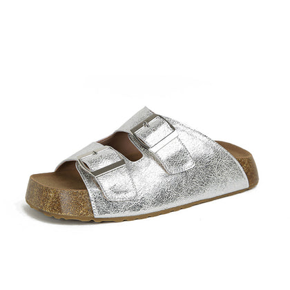TAOMENGSI Women's Retro Buckle Thick-Sole Sandals profile view