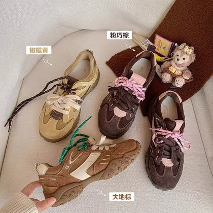 Women's Genuine Leather Plush Platform Trainer Sneakers – product view 1