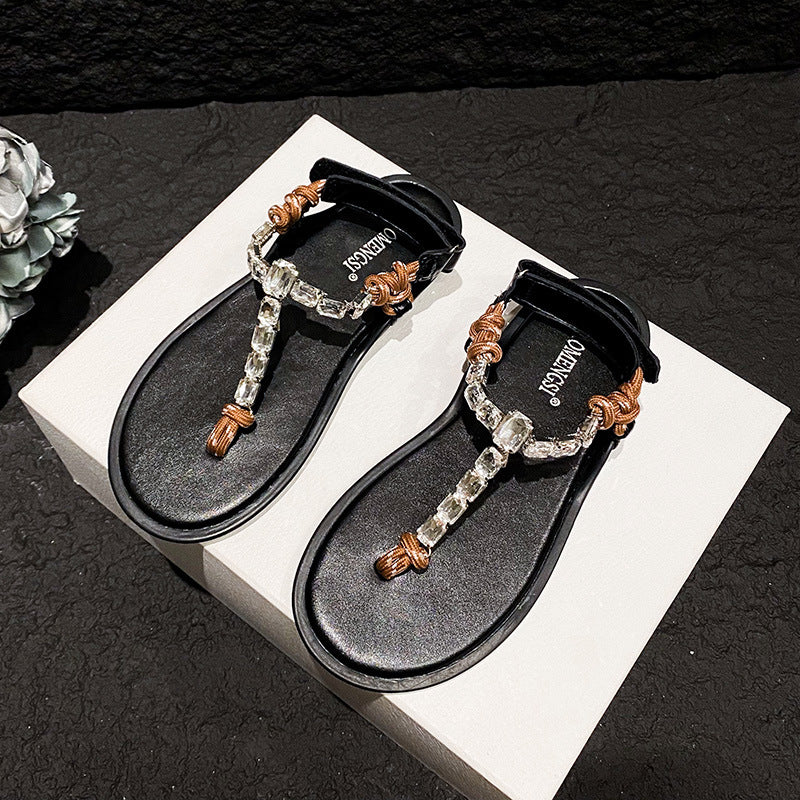 TAOMENGSI Women's Knotted Perforated Flat Sandals product image 6