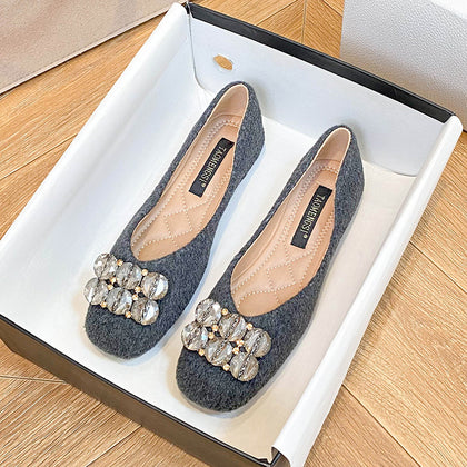 Women's Square-Buckle Soft-Sole Slip-On Flats – product view 1