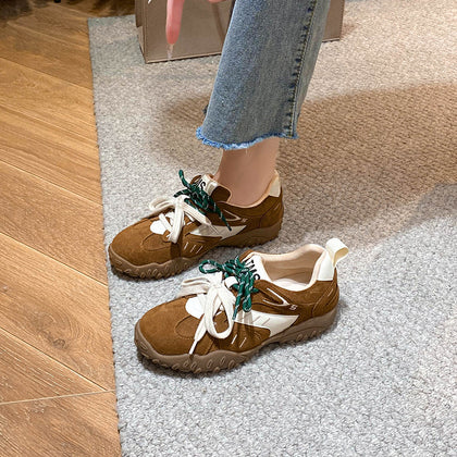 Women's Genuine Leather Hidden-Wedge Plush Sneakers – product view 3