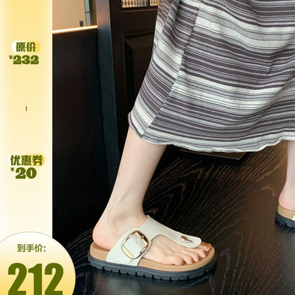 Women's Wide-Strap Square-Buckle Footbed Sandals – product view 2