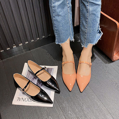 Women's Patent Pointed-Toe Mary Jane Flats – product view 4