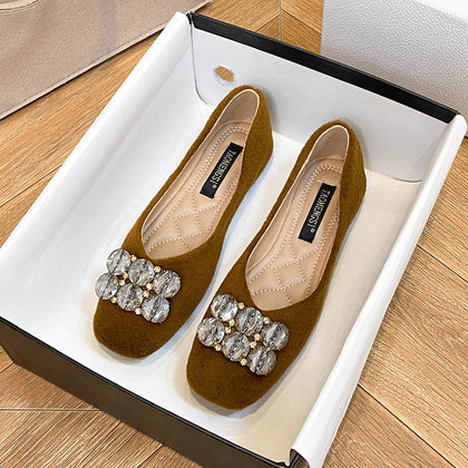 Women's Square-Buckle Soft-Sole Slip-On Flats – product view 2