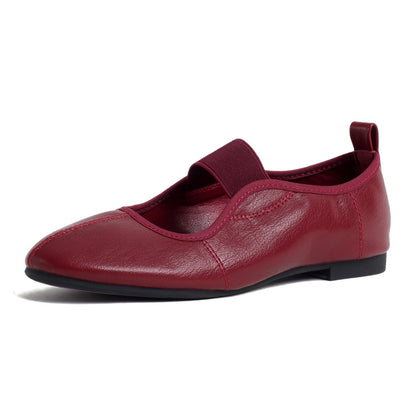 TAOMENGSI Women's Round-Toe Elastic Strap Mary Jane Flats profile view