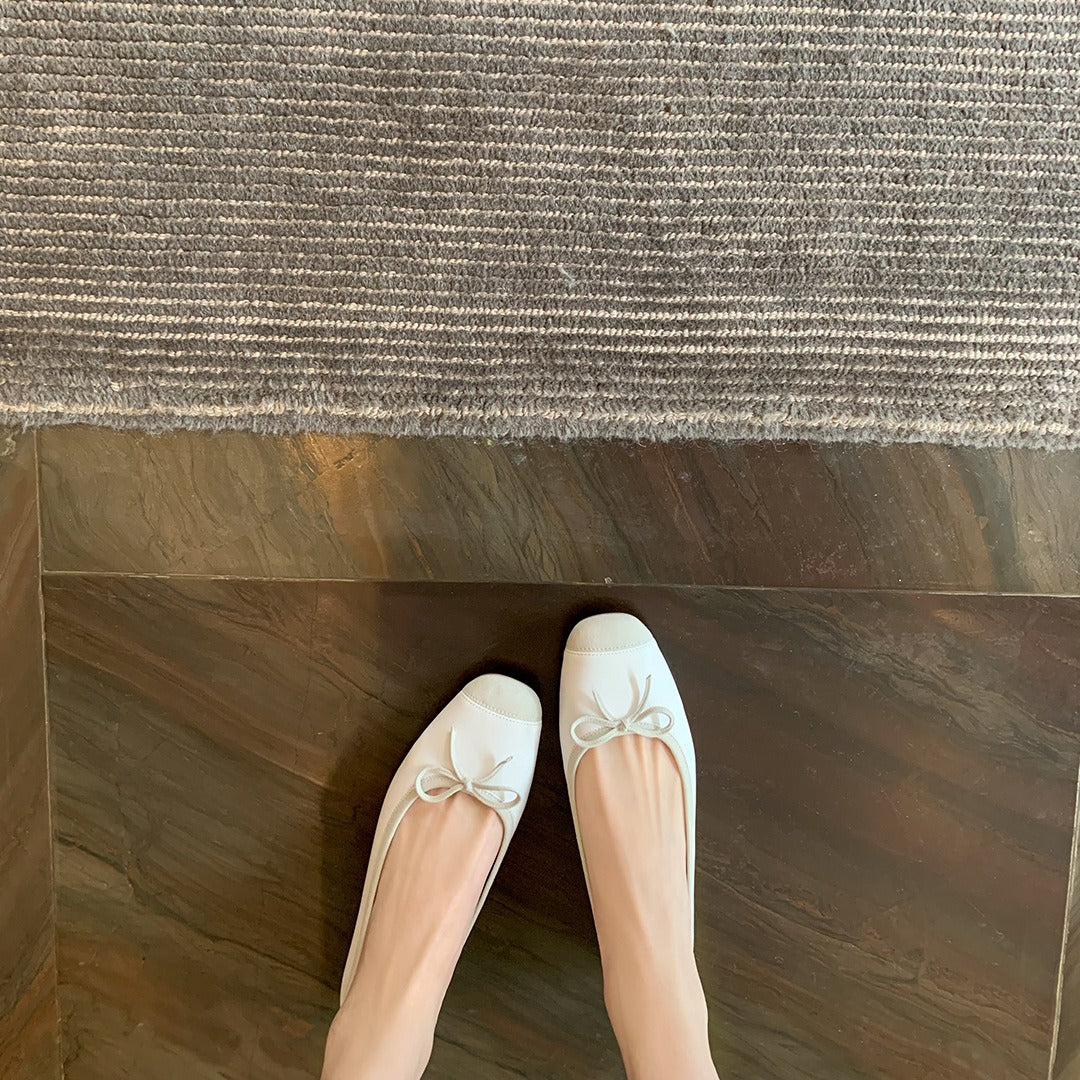 TAOMENGSI Women's Square-Toe Bow Chunky Heel Pumps alternate product view