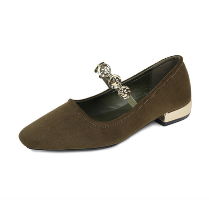 TAOMENGSI Women's Square-Toe Mary Jane Flats pair view