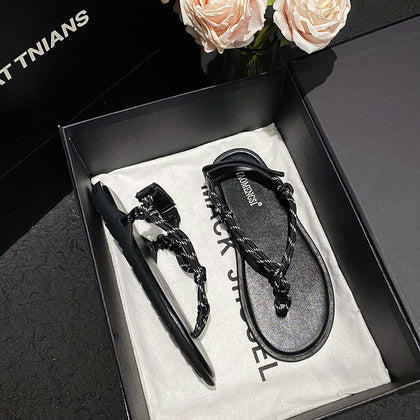 TAOMENGSI Women's Knotted Perforated Flat Sandals product image 3