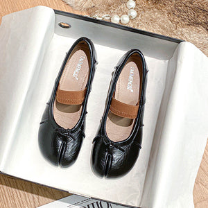 TAOMENGSI Women's Soft Leather Split-Toe Ballet Flats product image 3