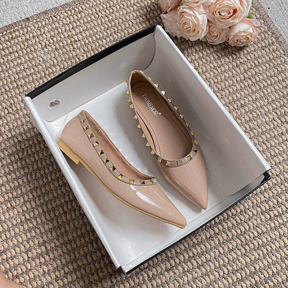 Women's Rivet Pointed-Toe Ballet Flats – product view 3