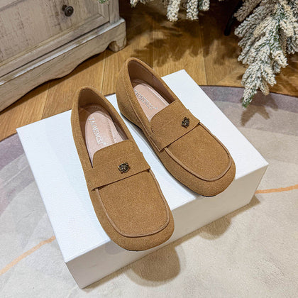 TAOMENGSI Women's Soft Leather Camellia Loafers alternate product view
