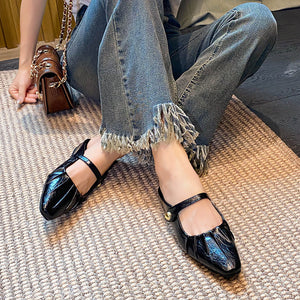 TAOMENGSI Women's Pleated Strap Square-Toe Mary Jane Mules product image 4