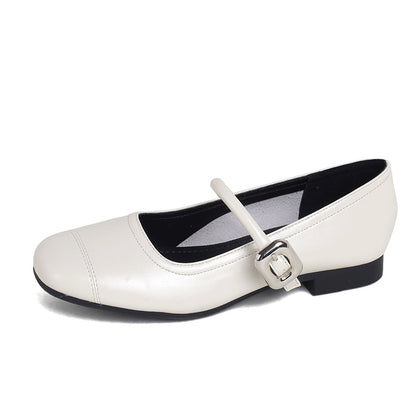 TAOMENGSI Women's Metallic Silver Mary Jane Flats alternate view 9