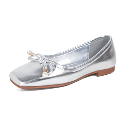 Women's Pearl-Bow Soft-Sole Ballet Flats – product view 5