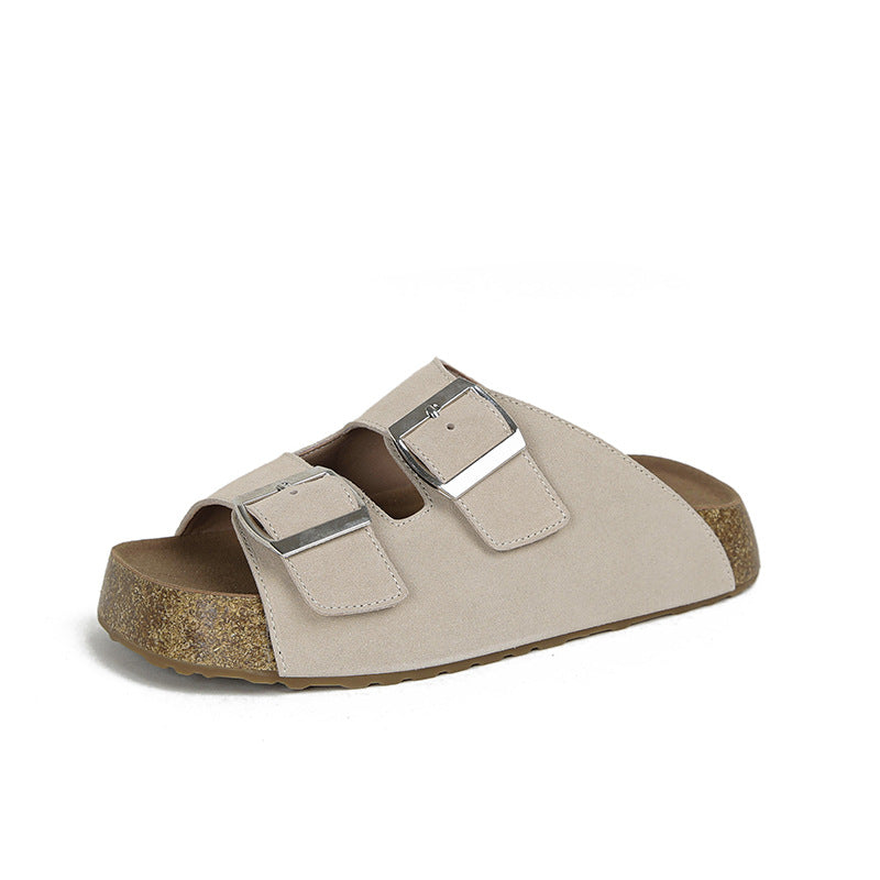 TAOMENGSI Women's Retro Buckle Thick-Sole Sandals pair view