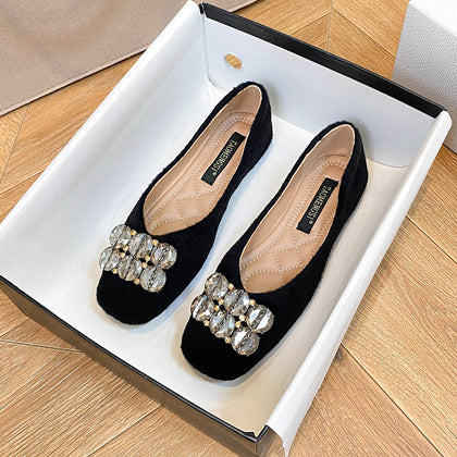 Women's Square-Buckle Soft-Sole Slip-On Flats – product view 4