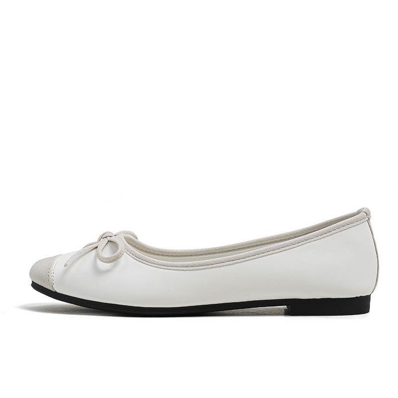 TAOMENGSI Women's Square-Toe Bow Chunky Heel Pumps profile view