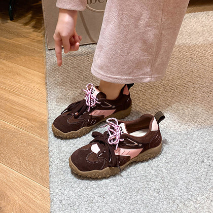 Women's Genuine Leather Hidden-Wedge Plush Sneakers – product view 4