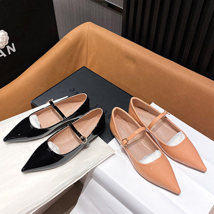 Women's Patent Pointed-Toe Mary Jane Flats – product view 3