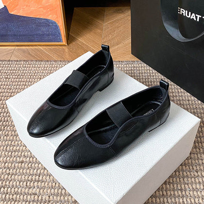 TAOMENGSI Women's Round-Toe Elastic Strap Mary Jane Flats product detail view