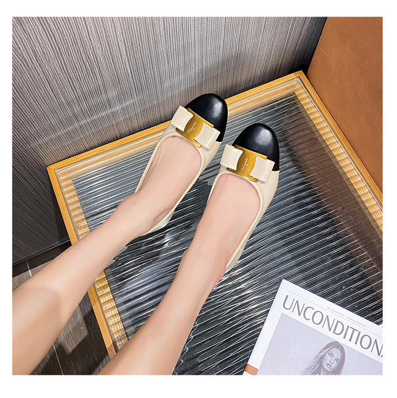 Women's Colorblock Bow Chunky Heel Pumps detail image 4
