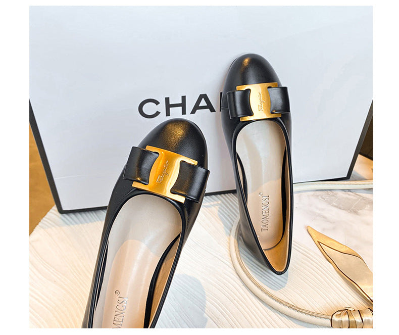 Women's Colorblock Bow Chunky Heel Pumps detail image 11