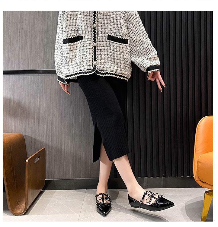 Women's Pointed-Toe Bow Mary Jane Flats detail image 5