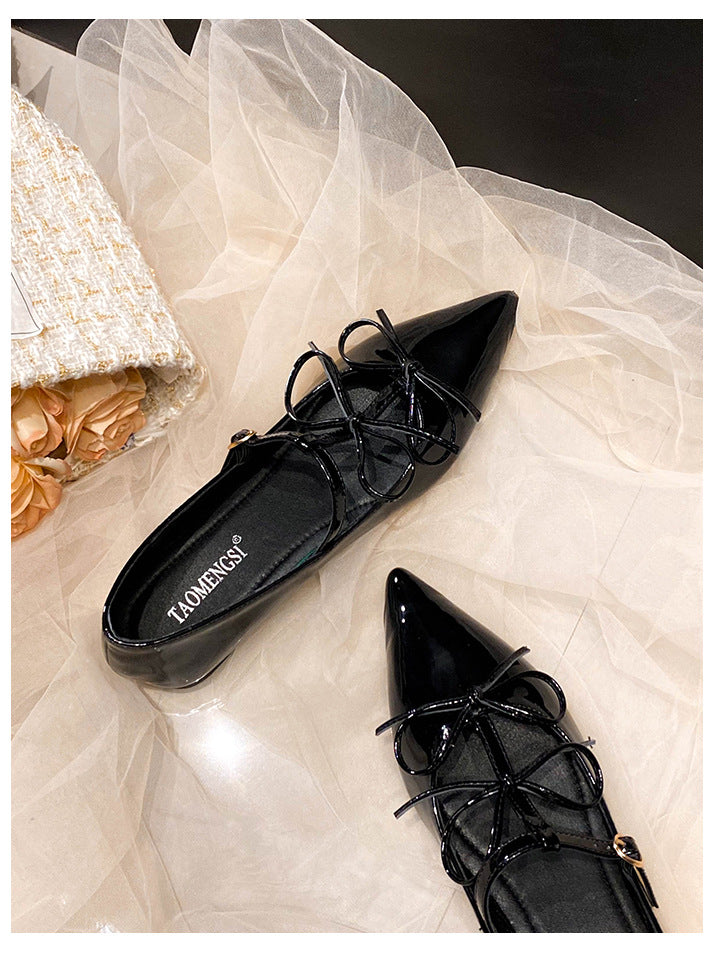 Women's Pointed-Toe Bow Mary Jane Flats detail image 6