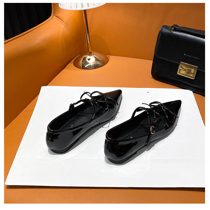 Women's Pointed-Toe Bow Mary Jane Flats detail image 8