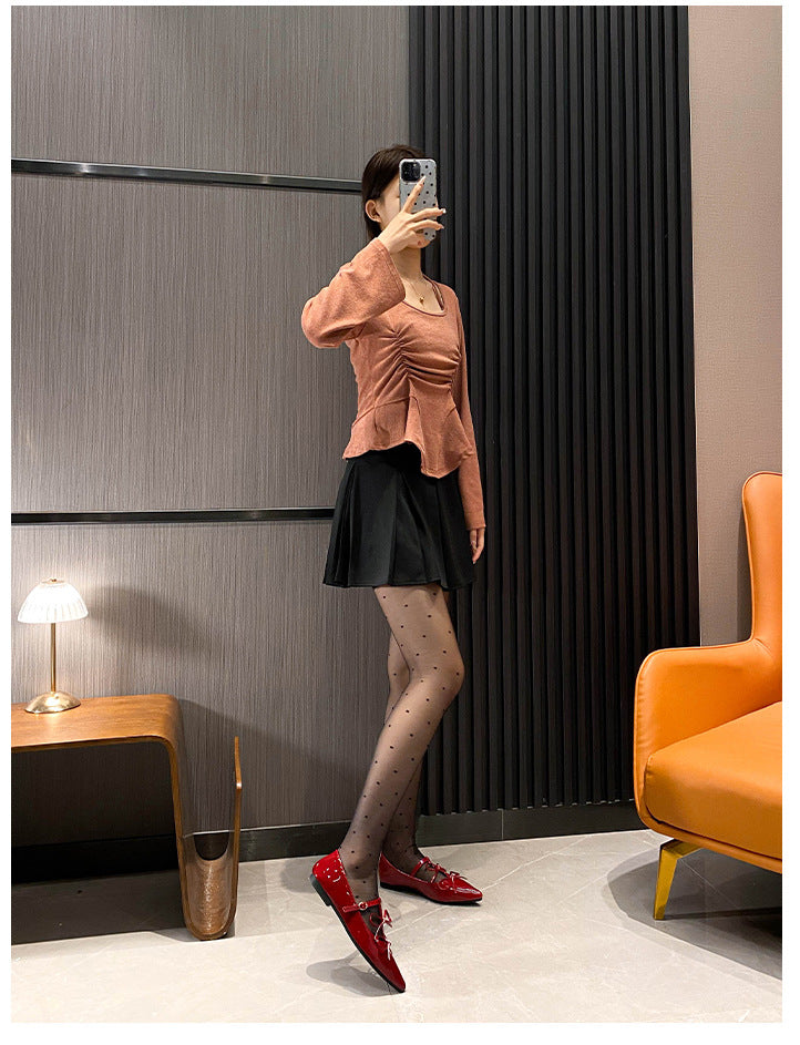 Women's Pointed-Toe Bow Mary Jane Flats detail image 11