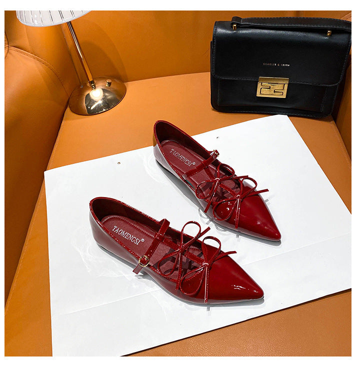 Women's Pointed-Toe Bow Mary Jane Flats detail image 16