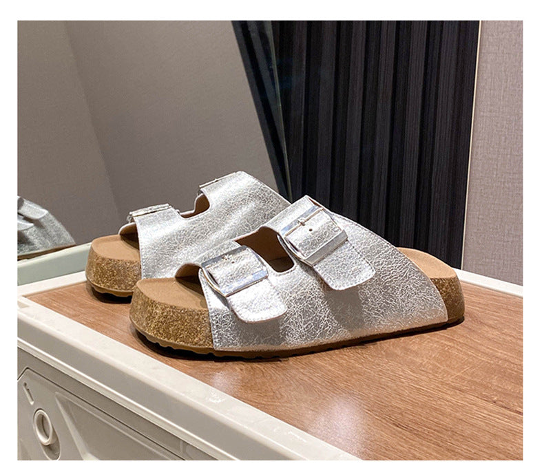 Women's Retro Buckle Thick-Sole Sandals detail image 1